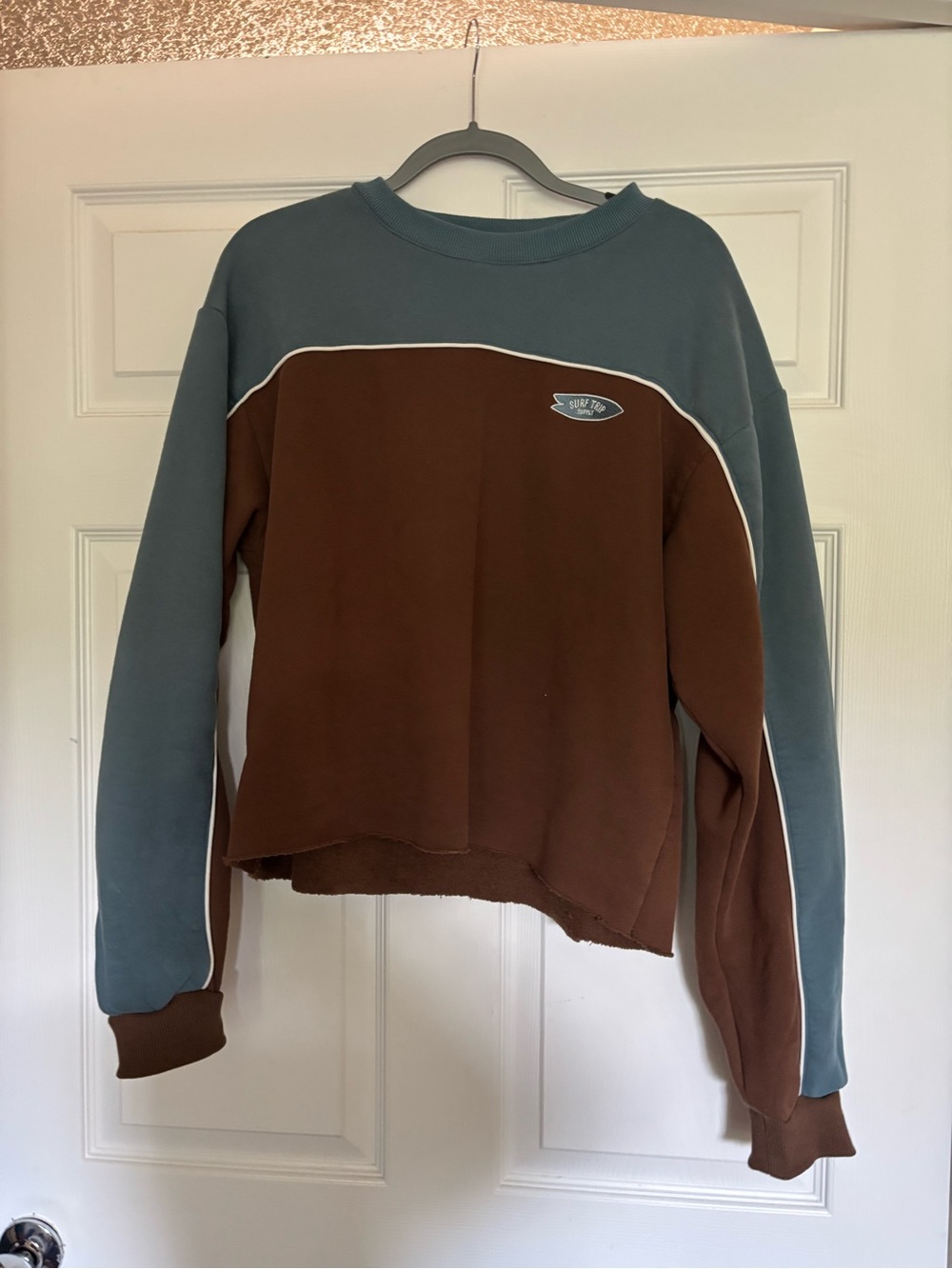 Men's Two-Tone Shirt Jacket in Blue and Brown